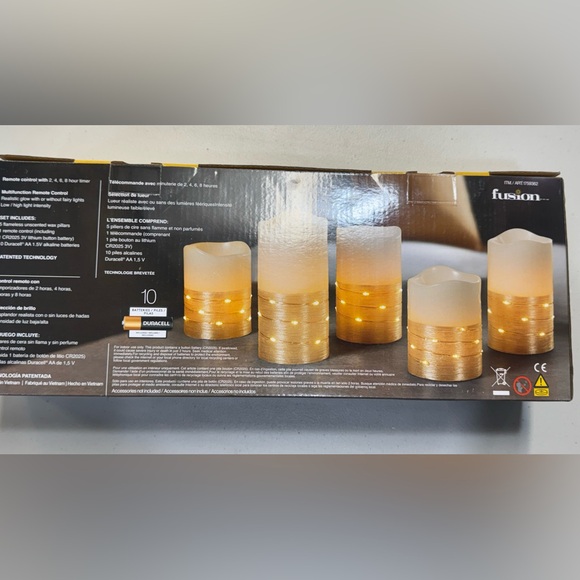 Fusion Fairy Light Multifunction Remote Control LED Candles, Gold (5 Count) - Picture 2 of 5